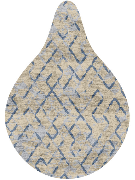 Linkage Cerulean Drop Hand Knotted Bamboo Silk Custom Rug by Rug Artisan