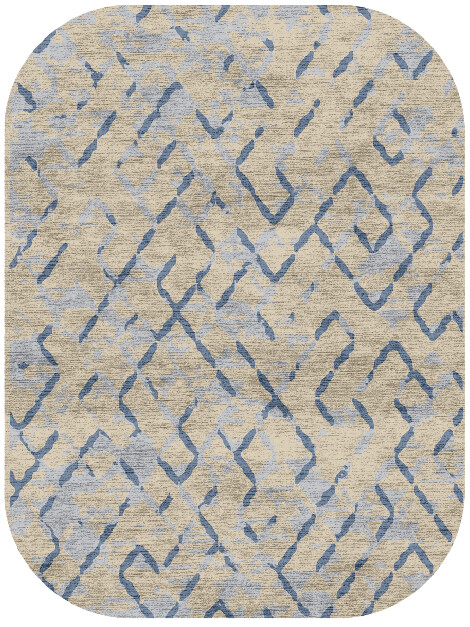 Linkage Cerulean Oblong Hand Knotted Bamboo Silk Custom Rug by Rug Artisan