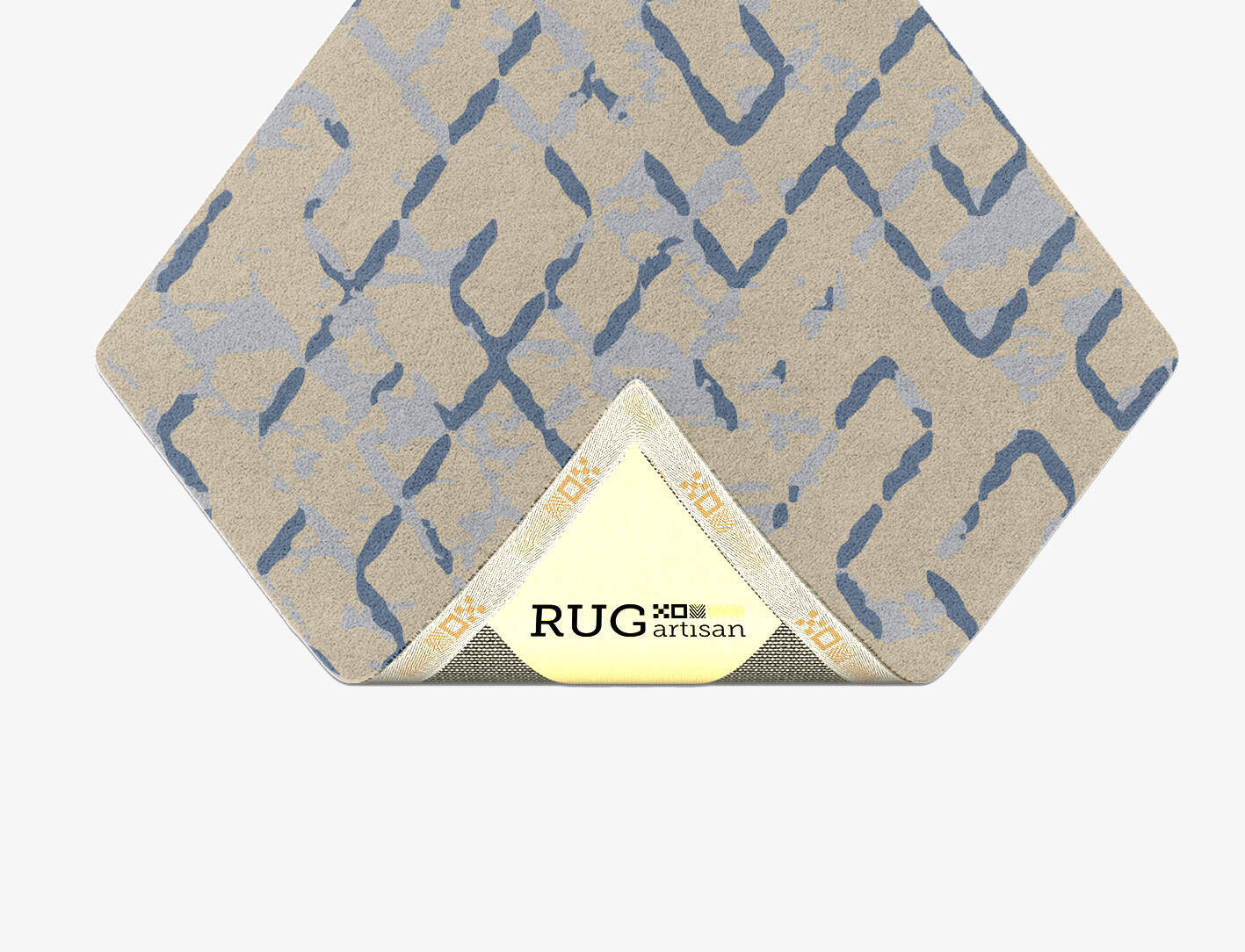 Linkage Cerulean Diamond Hand Tufted Pure Wool Custom Rug by Rug Artisan