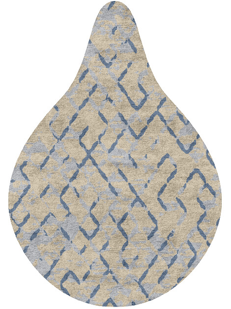 Linkage Cerulean Drop Hand Tufted Bamboo Silk Custom Rug by Rug Artisan