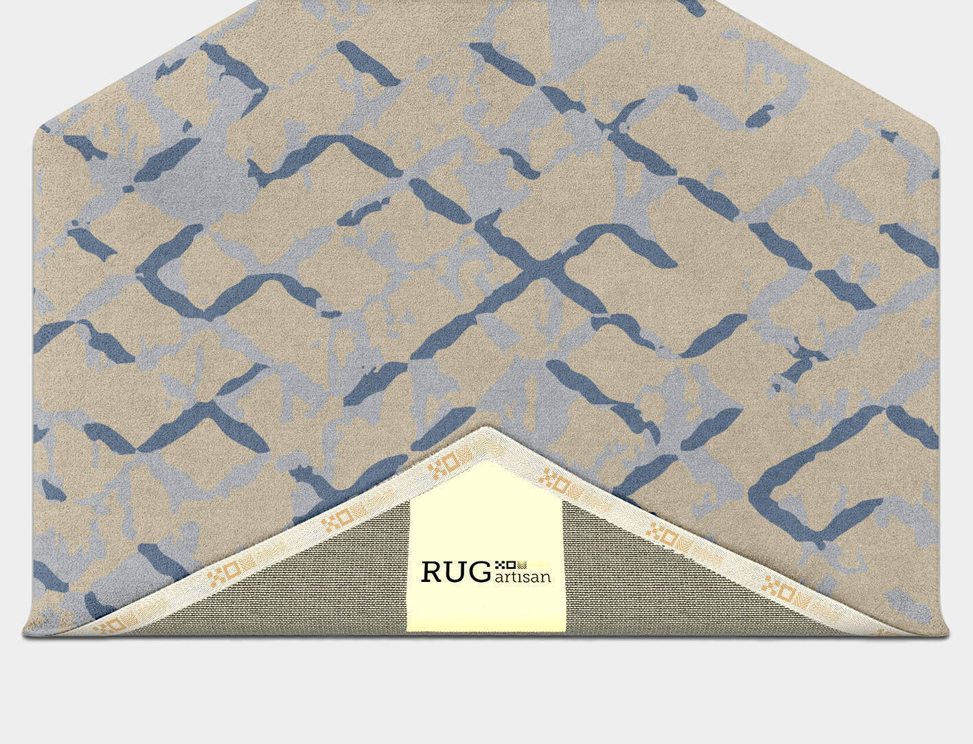 Linkage Cerulean Hexagon Hand Tufted Pure Wool Custom Rug by Rug Artisan