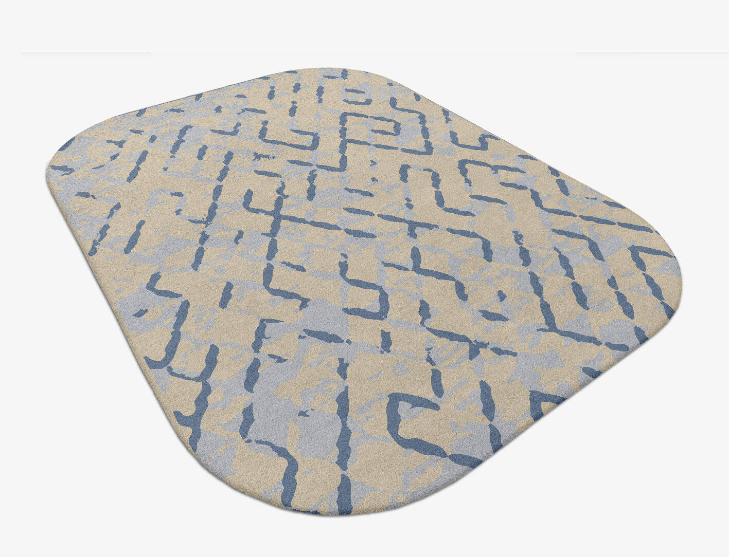 Linkage Cerulean Oblong Hand Tufted Pure Wool Custom Rug by Rug Artisan