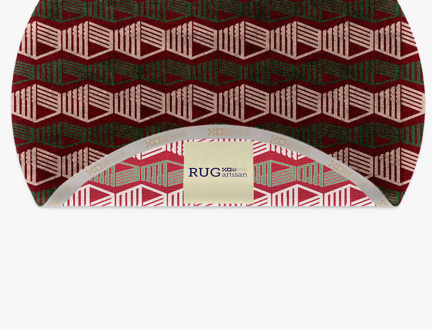 Links Geometric Round Hand Knotted Bamboo Silk Custom Rug by Rug Artisan