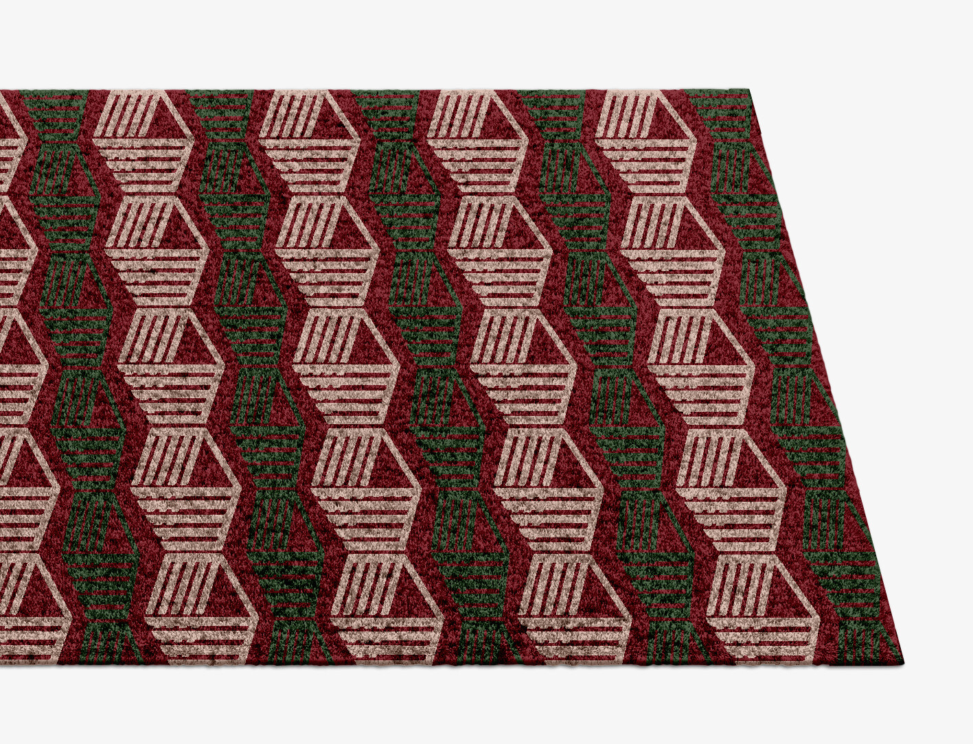 Links Geometric Runner Hand Knotted Tibetan Wool Custom Rug by Rug Artisan