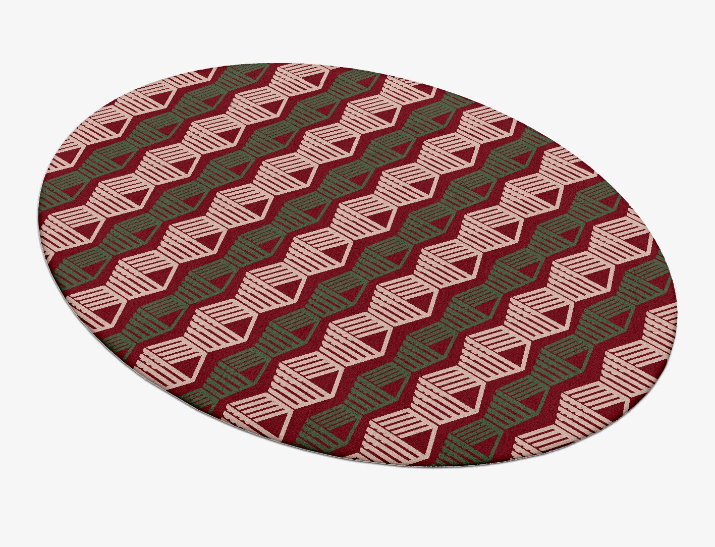 Links Geometric Oval Hand Tufted Pure Wool Custom Rug by Rug Artisan