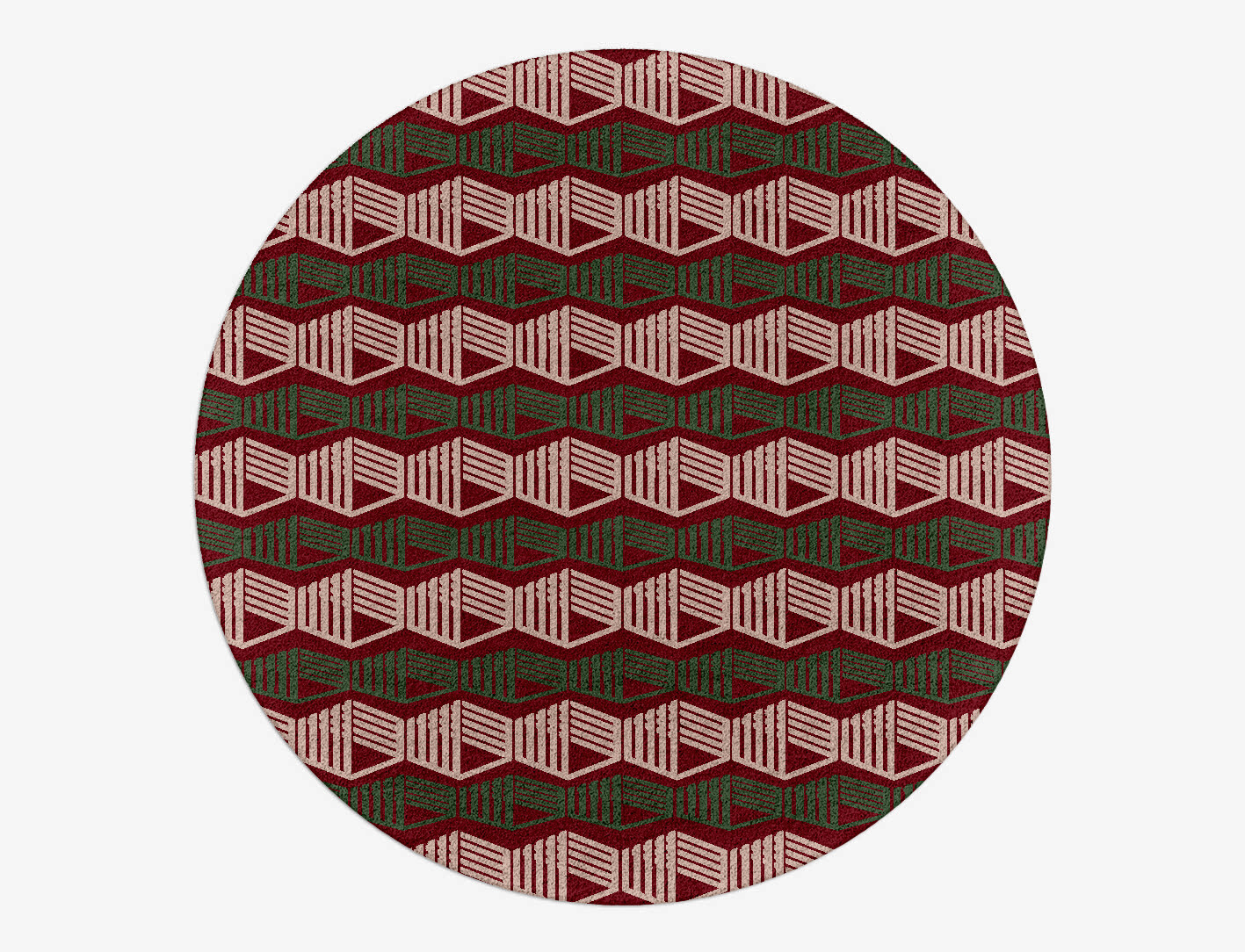 Links Geometric Round Hand Tufted Pure Wool Custom Rug by Rug Artisan