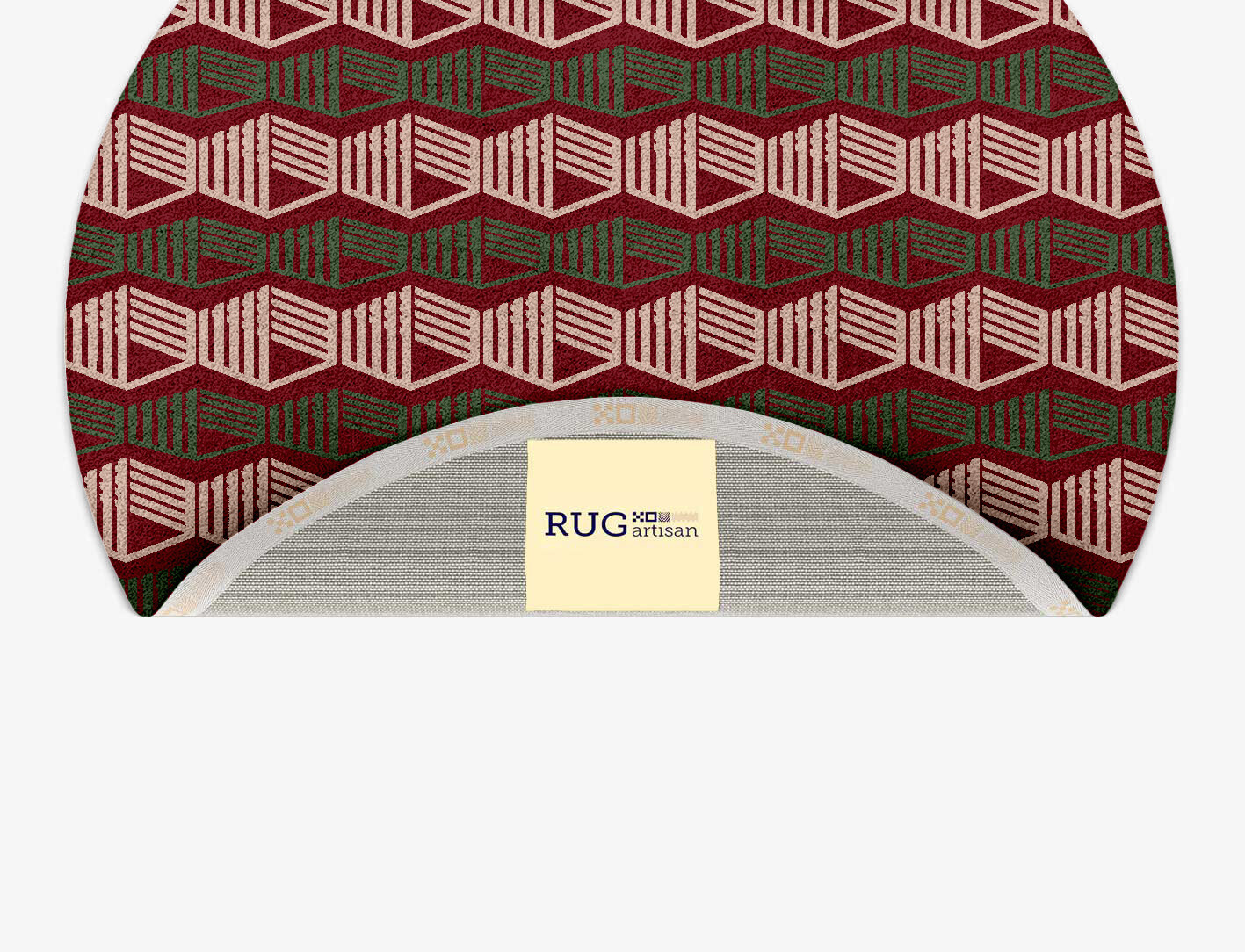 Links Geometric Round Hand Tufted Pure Wool Custom Rug by Rug Artisan