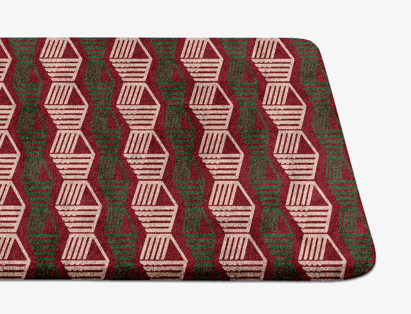 Links Geometric Runner Hand Tufted Bamboo Silk Custom Rug by Rug Artisan