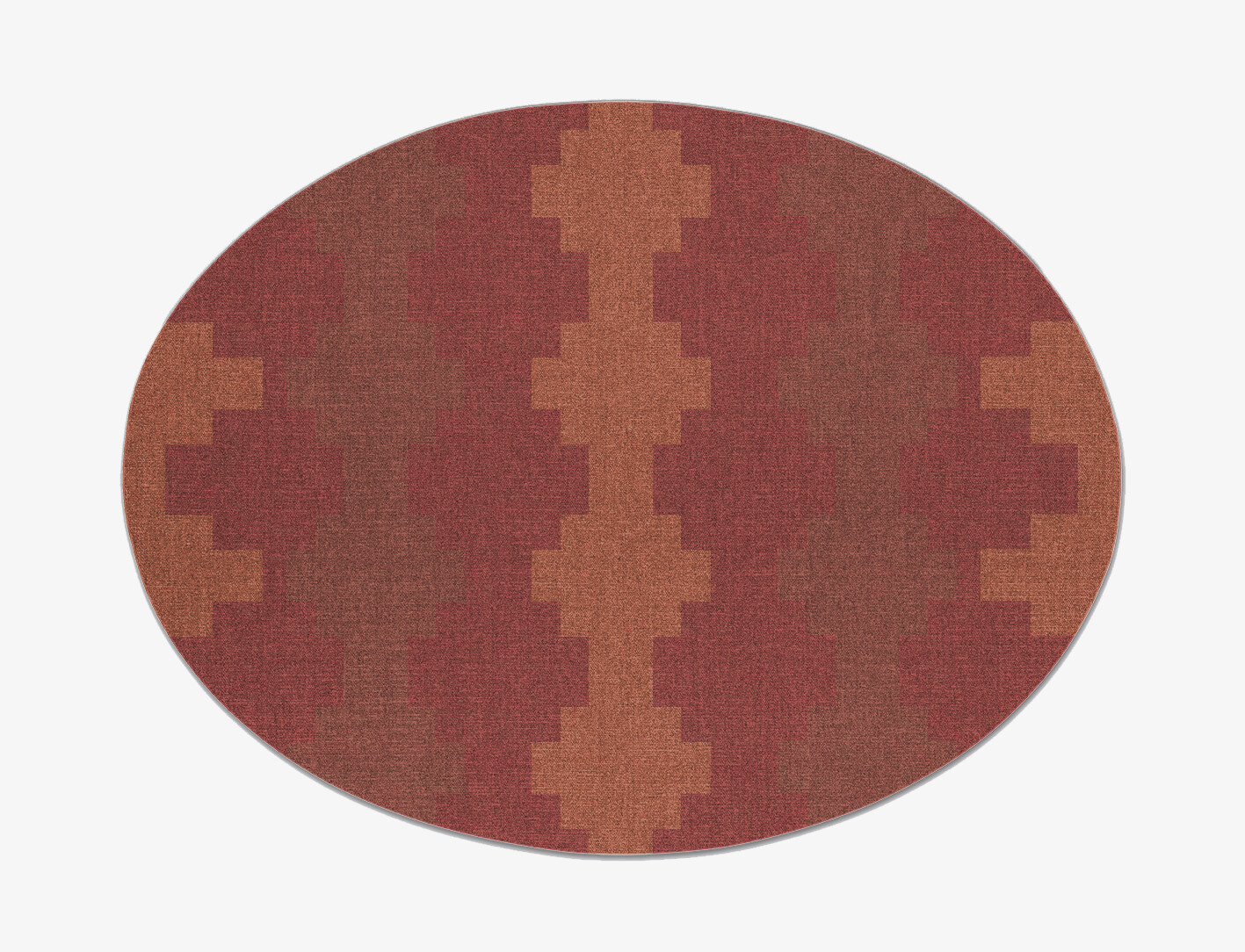 Linon Geometric Oval Flatweave New Zealand Wool Custom Rug by Rug Artisan