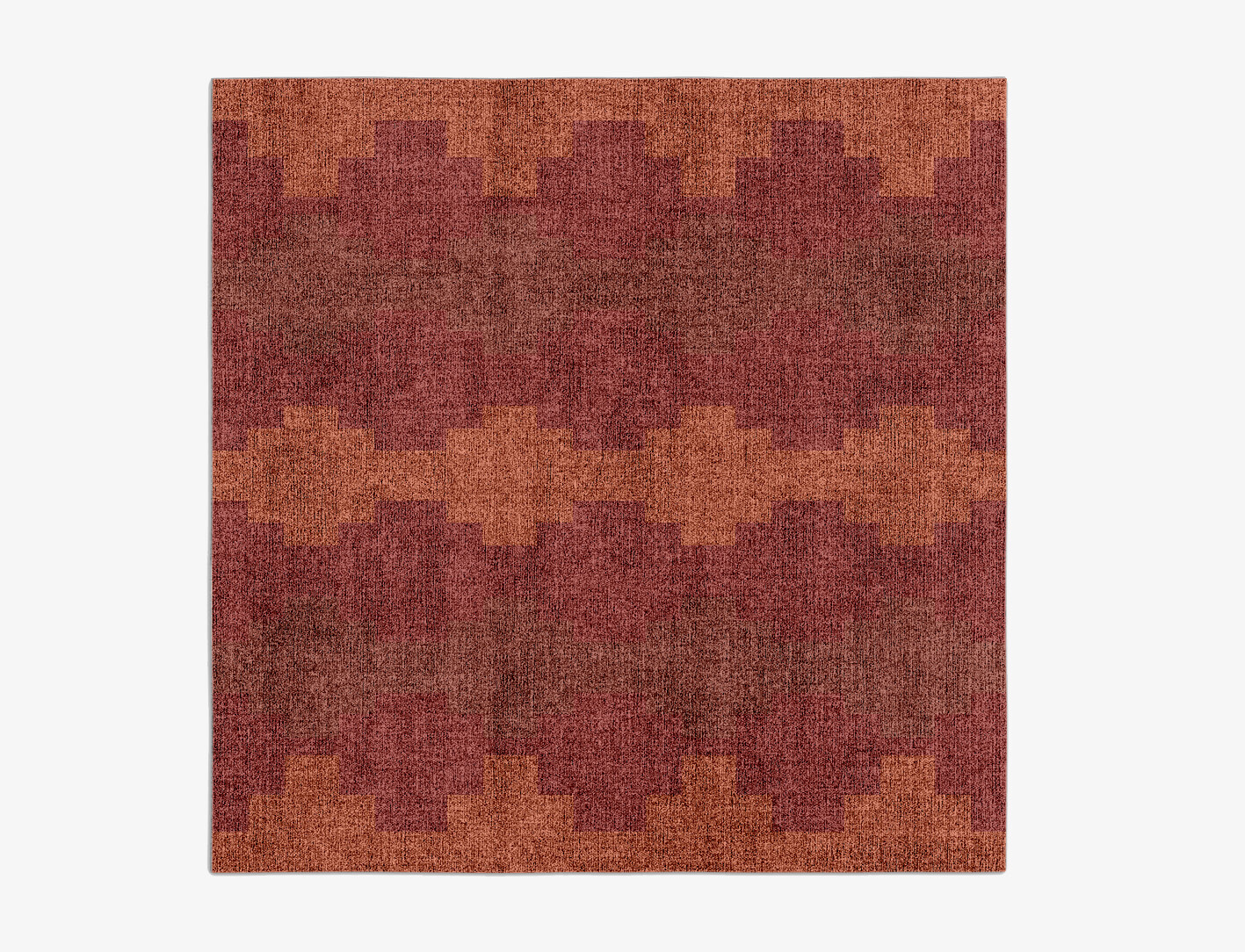 Linon Geometric Square Flatweave Bamboo Silk Custom Rug by Rug Artisan