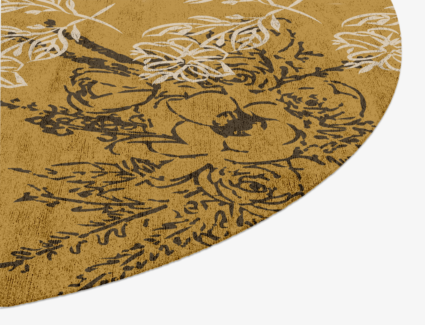 Litho Floral Oval Hand Knotted Bamboo Silk Custom Rug by Rug Artisan