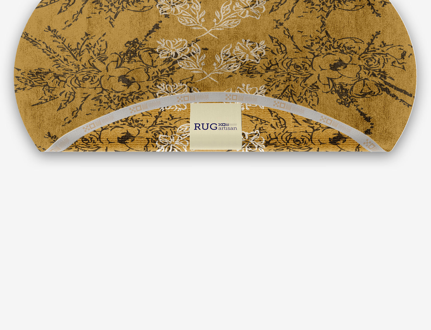 Litho Floral Oval Hand Knotted Bamboo Silk Custom Rug by Rug Artisan