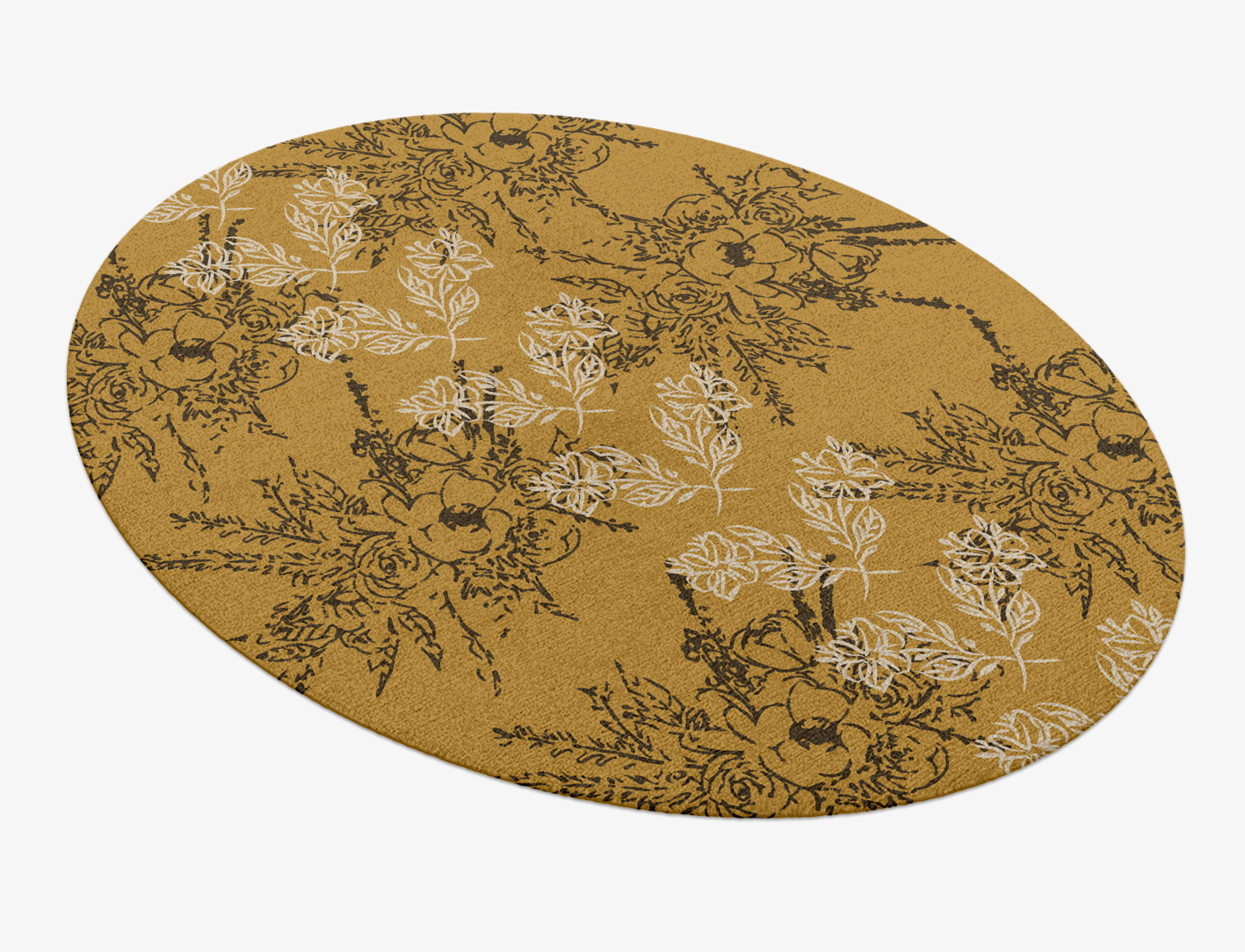Litho Floral Oval Hand Knotted Tibetan Wool Custom Rug by Rug Artisan