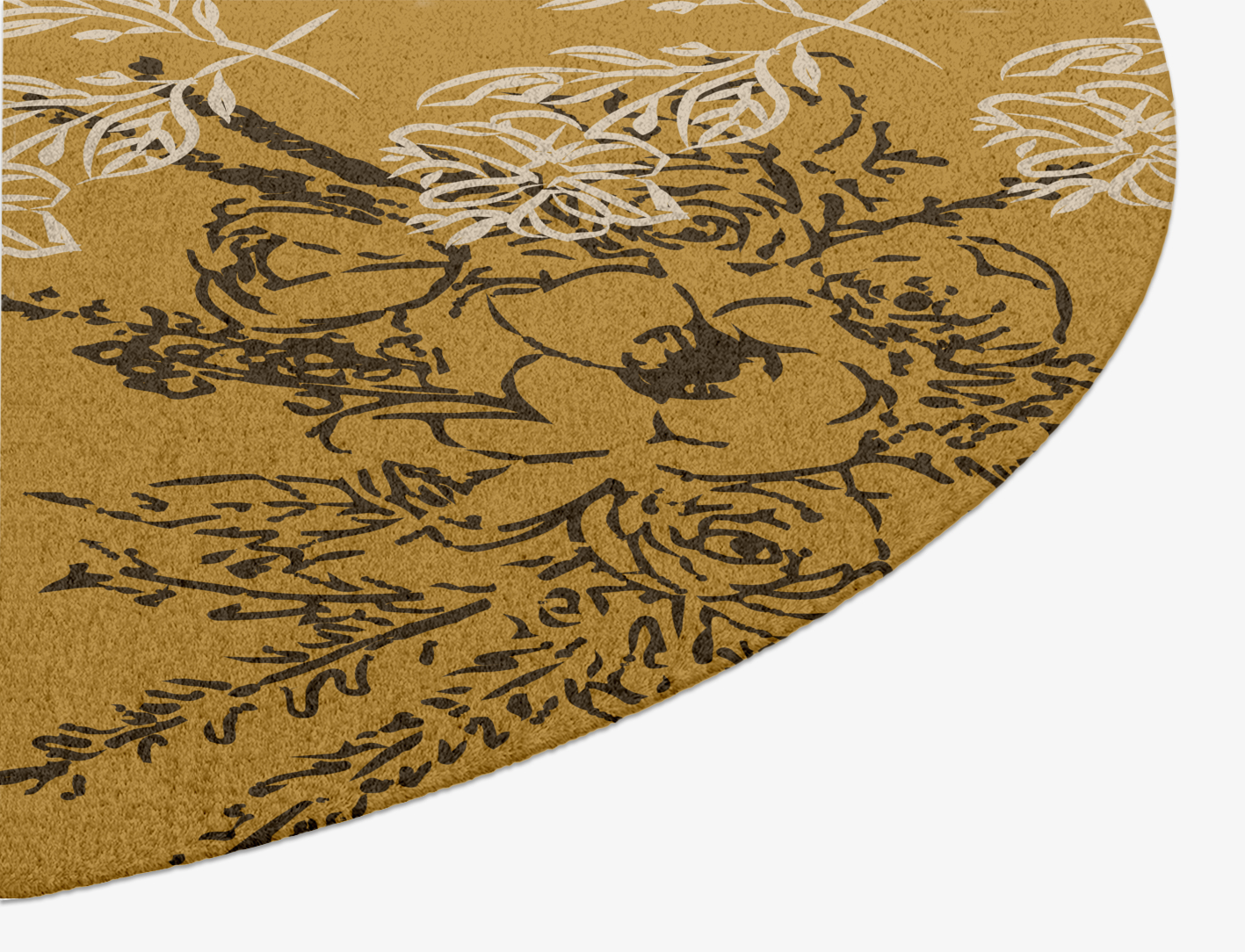 Litho Floral Oval Hand Knotted Tibetan Wool Custom Rug by Rug Artisan