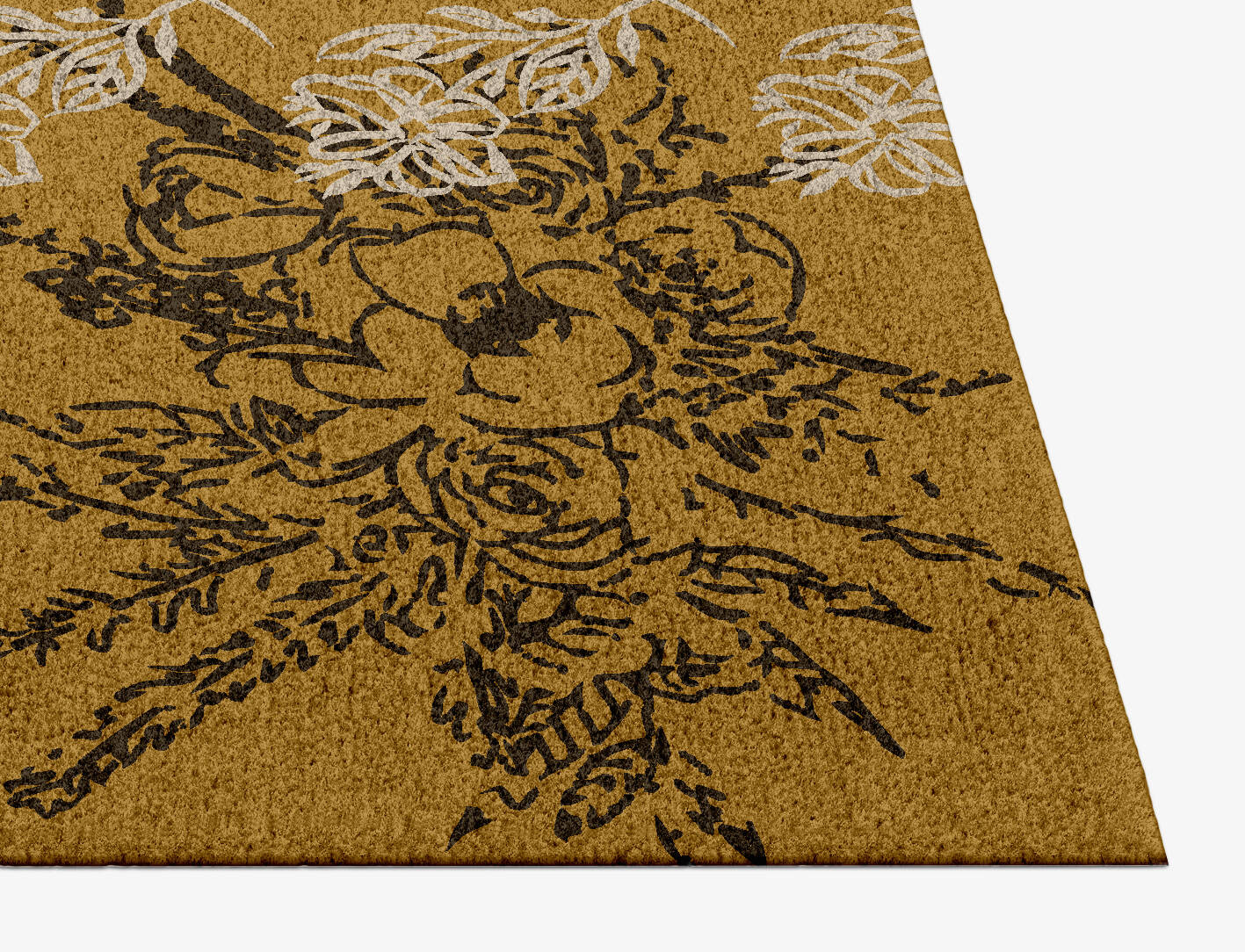 Litho Floral Rectangle Hand Knotted Tibetan Wool Custom Rug by Rug Artisan