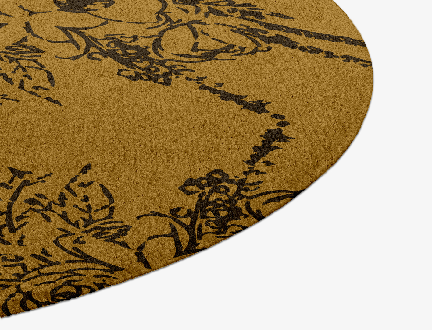 Litho Floral Round Hand Knotted Tibetan Wool Custom Rug by Rug Artisan