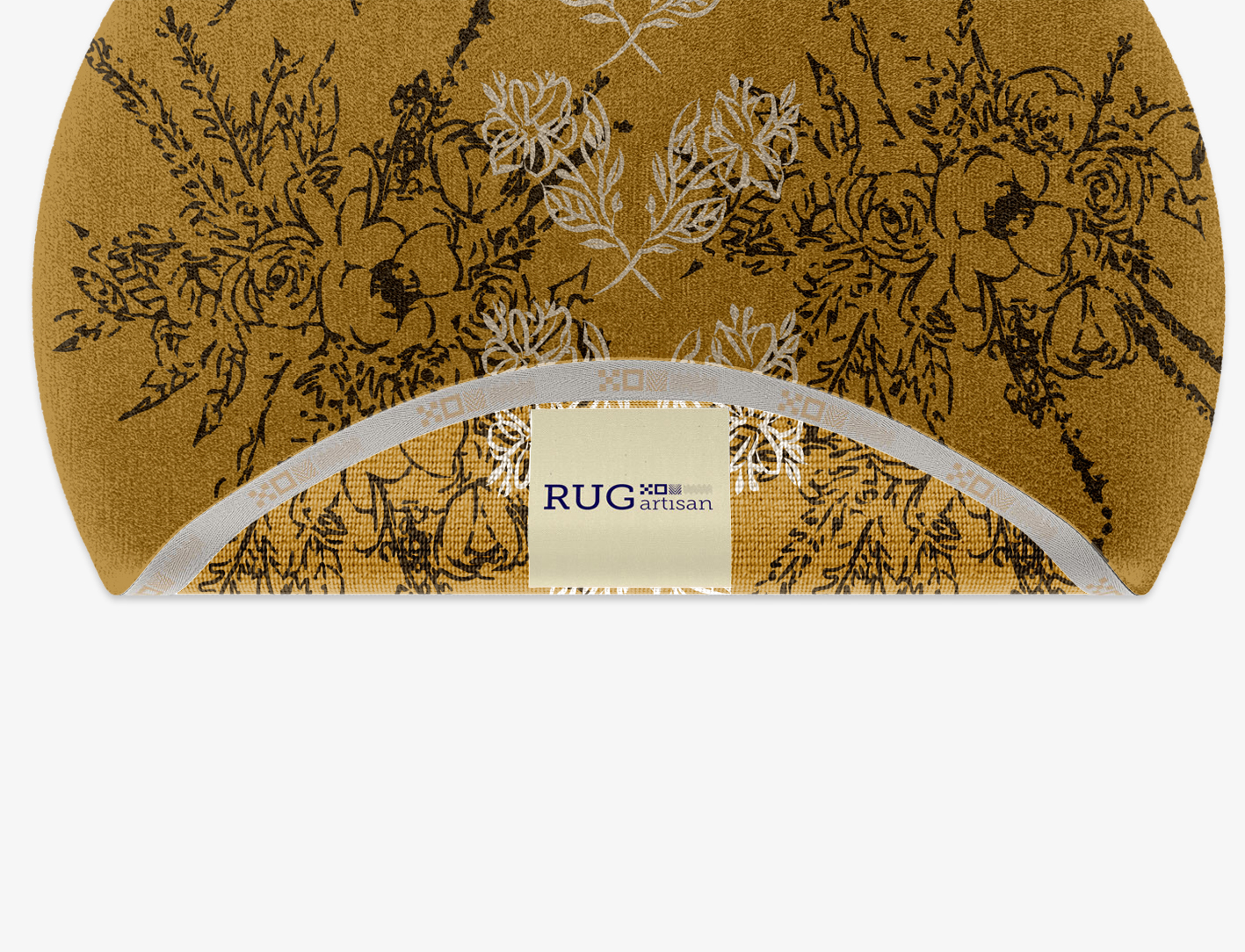 Litho Floral Round Hand Knotted Tibetan Wool Custom Rug by Rug Artisan