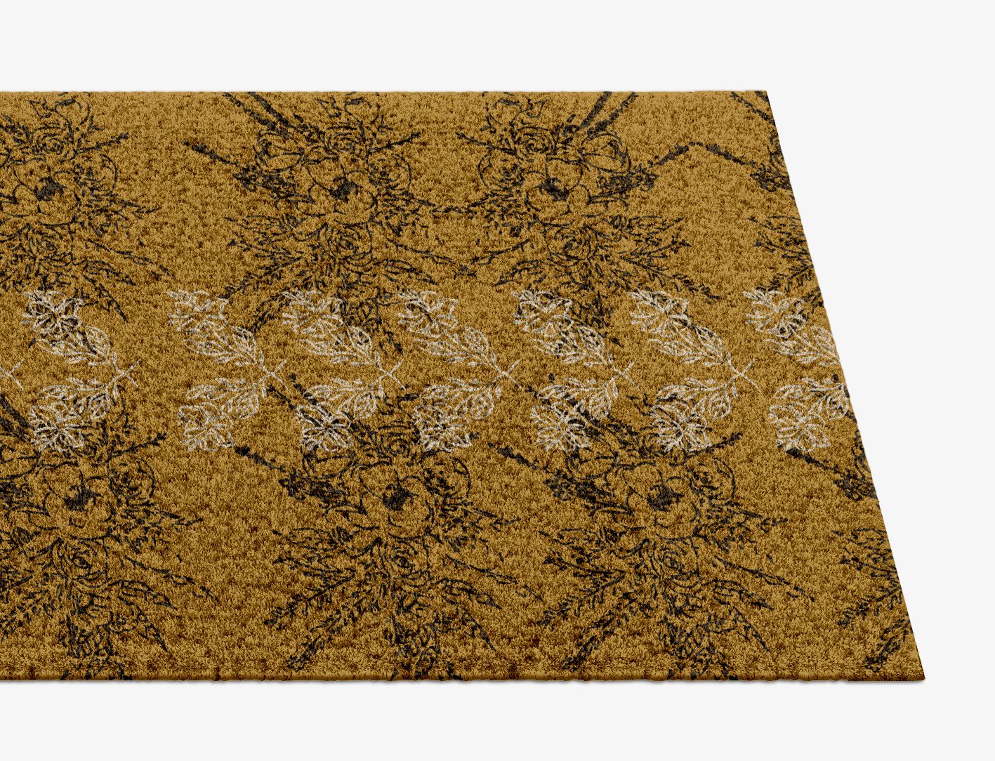 Litho Floral Runner Hand Knotted Tibetan Wool Custom Rug by Rug Artisan