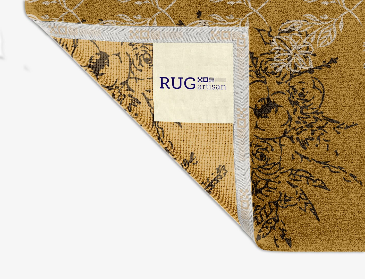 Litho Floral Square Hand Knotted Tibetan Wool Custom Rug by Rug Artisan
