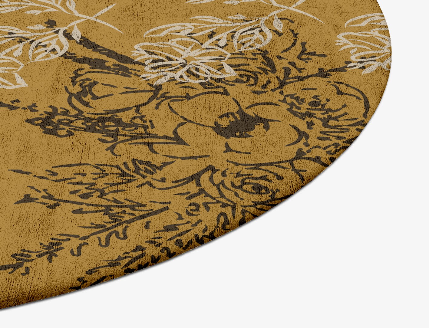 Litho Floral Oval Hand Tufted Bamboo Silk Custom Rug by Rug Artisan