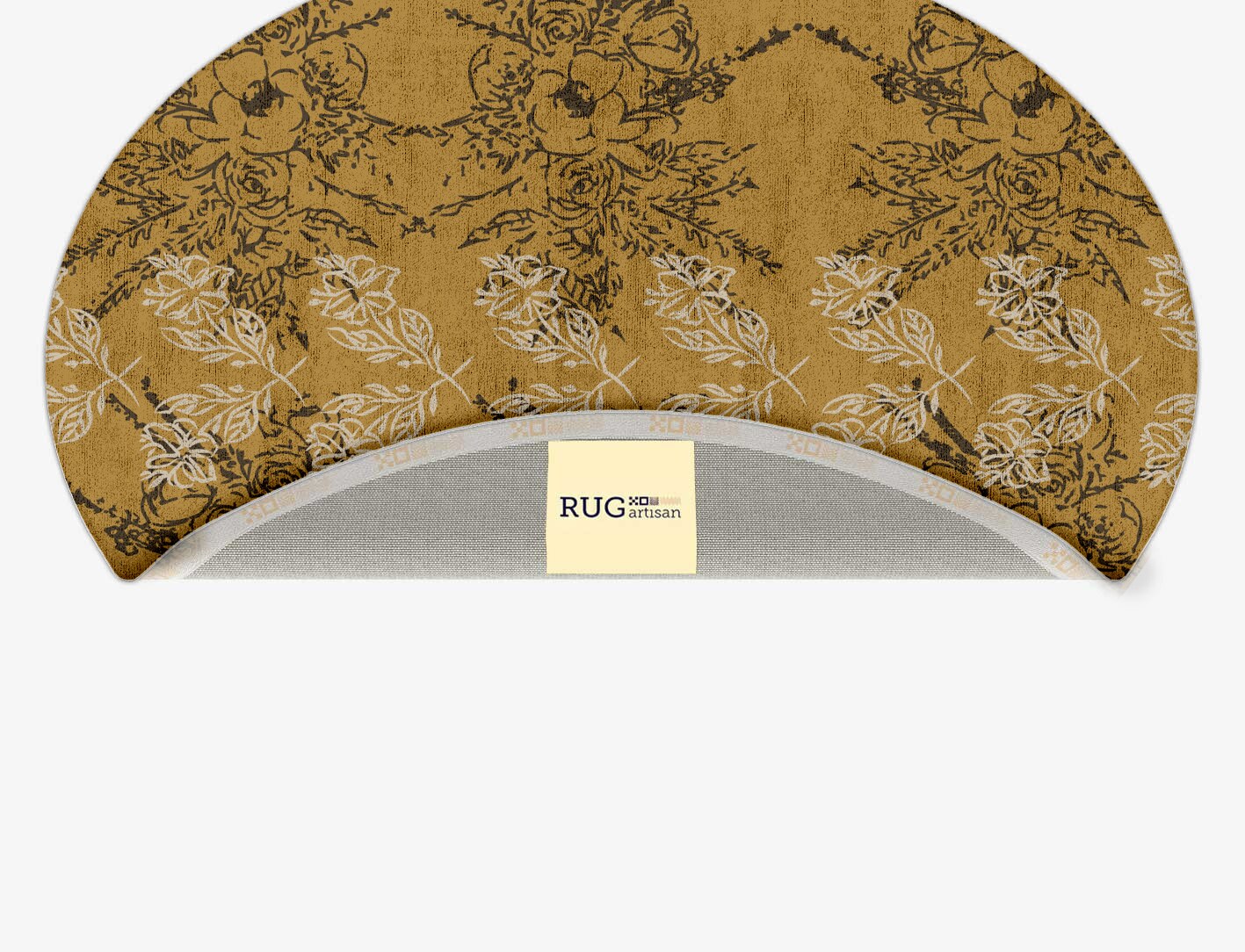 Litho Floral Oval Hand Tufted Bamboo Silk Custom Rug by Rug Artisan
