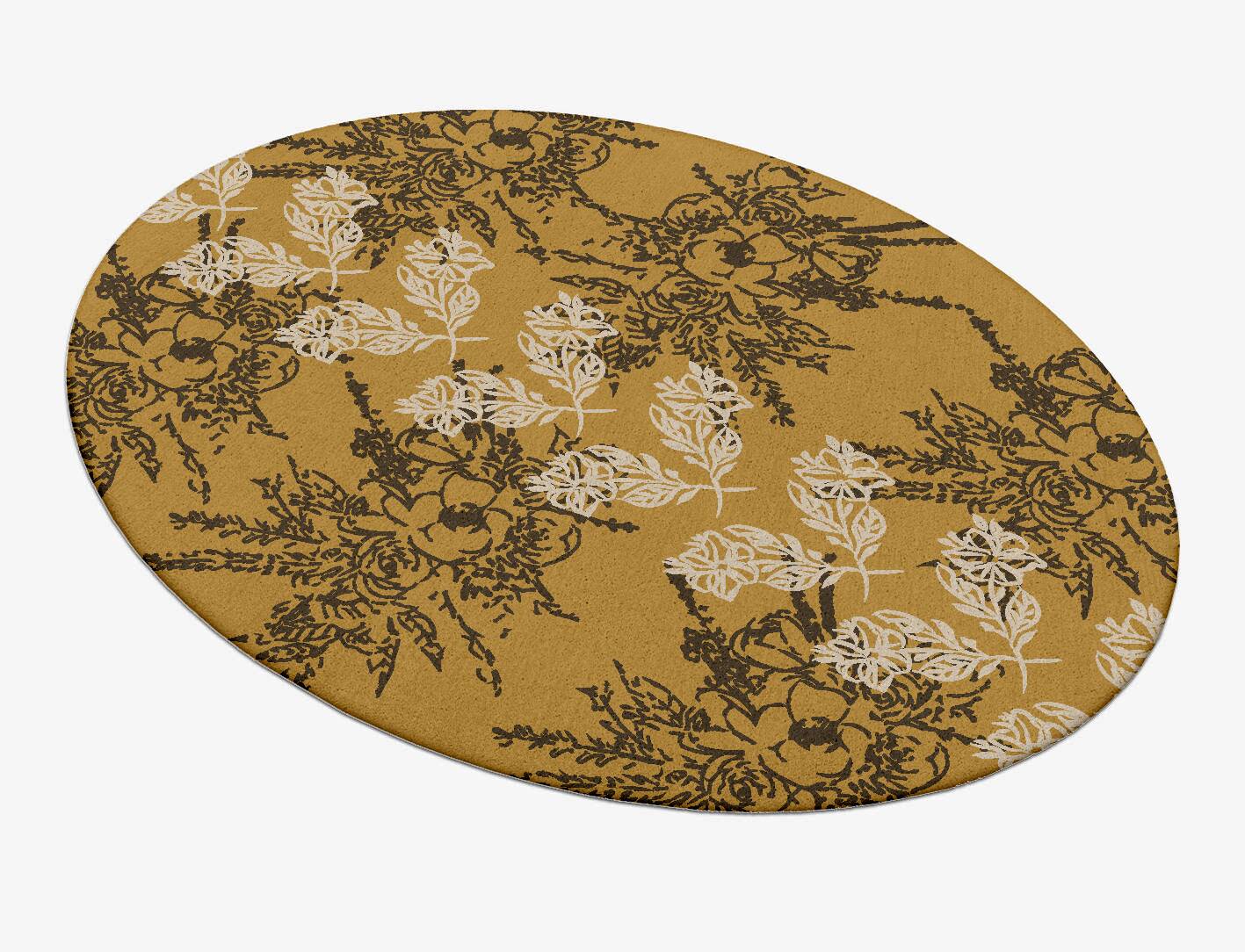 Litho Floral Oval Hand Tufted Pure Wool Custom Rug by Rug Artisan