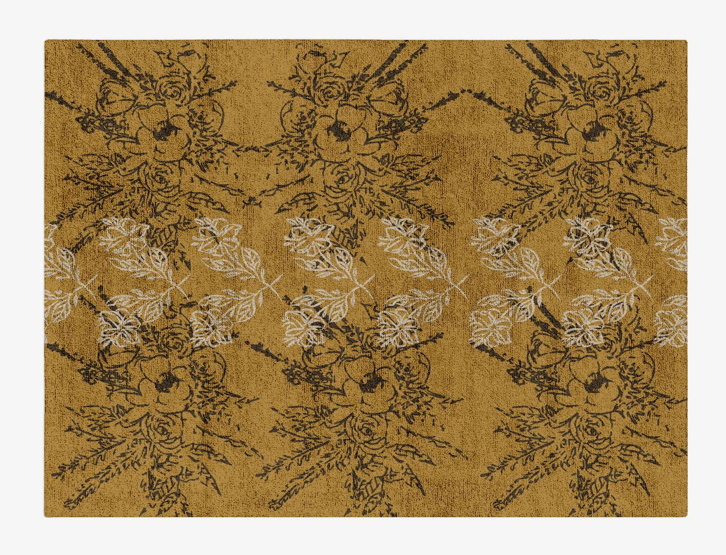 Litho Floral Rectangle Hand Tufted Bamboo Silk Custom Rug by Rug Artisan