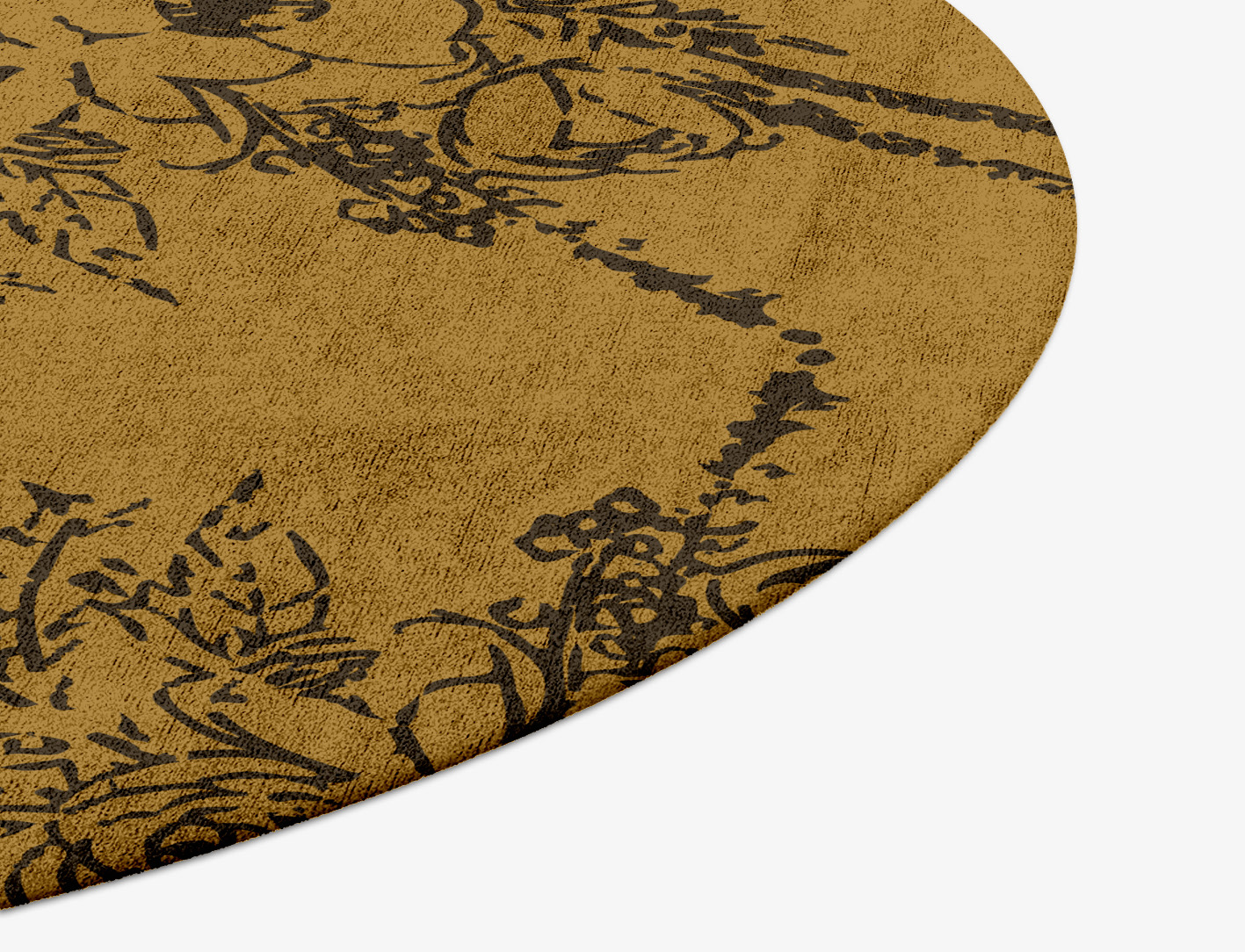 Litho Floral Round Hand Tufted Bamboo Silk Custom Rug by Rug Artisan