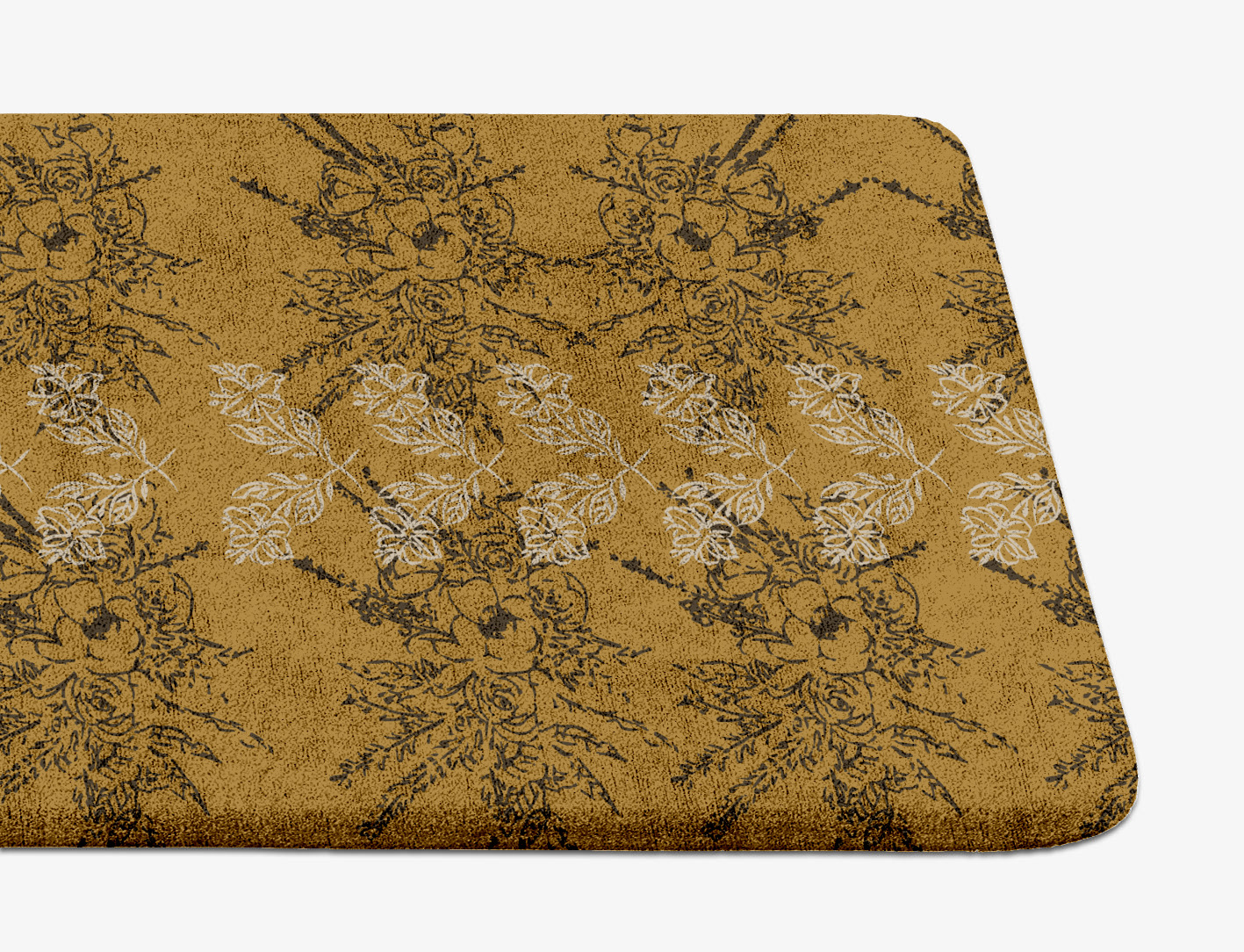 Litho Floral Runner Hand Tufted Bamboo Silk Custom Rug by Rug Artisan