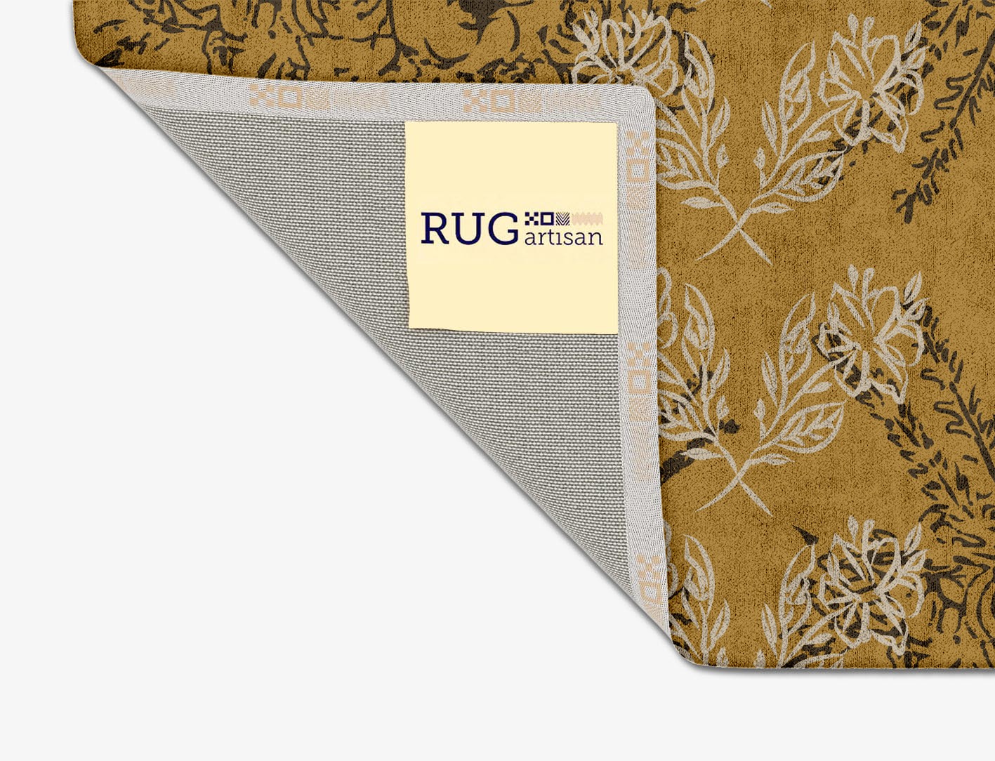 Litho Floral Square Hand Tufted Bamboo Silk Custom Rug by Rug Artisan