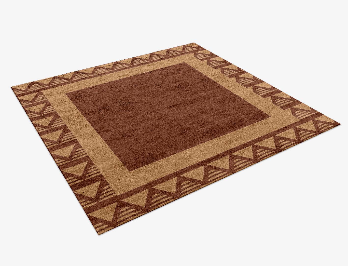 Locus Geometric Square Hand Knotted Bamboo Silk Custom Rug by Rug Artisan