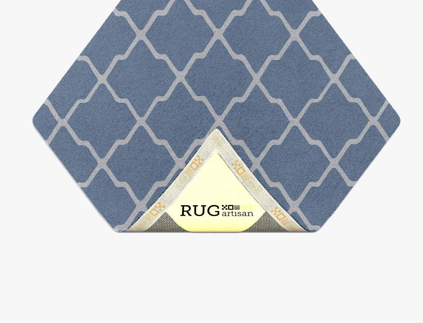 Logo Cerulean Diamond Hand Tufted Pure Wool Custom Rug by Rug Artisan