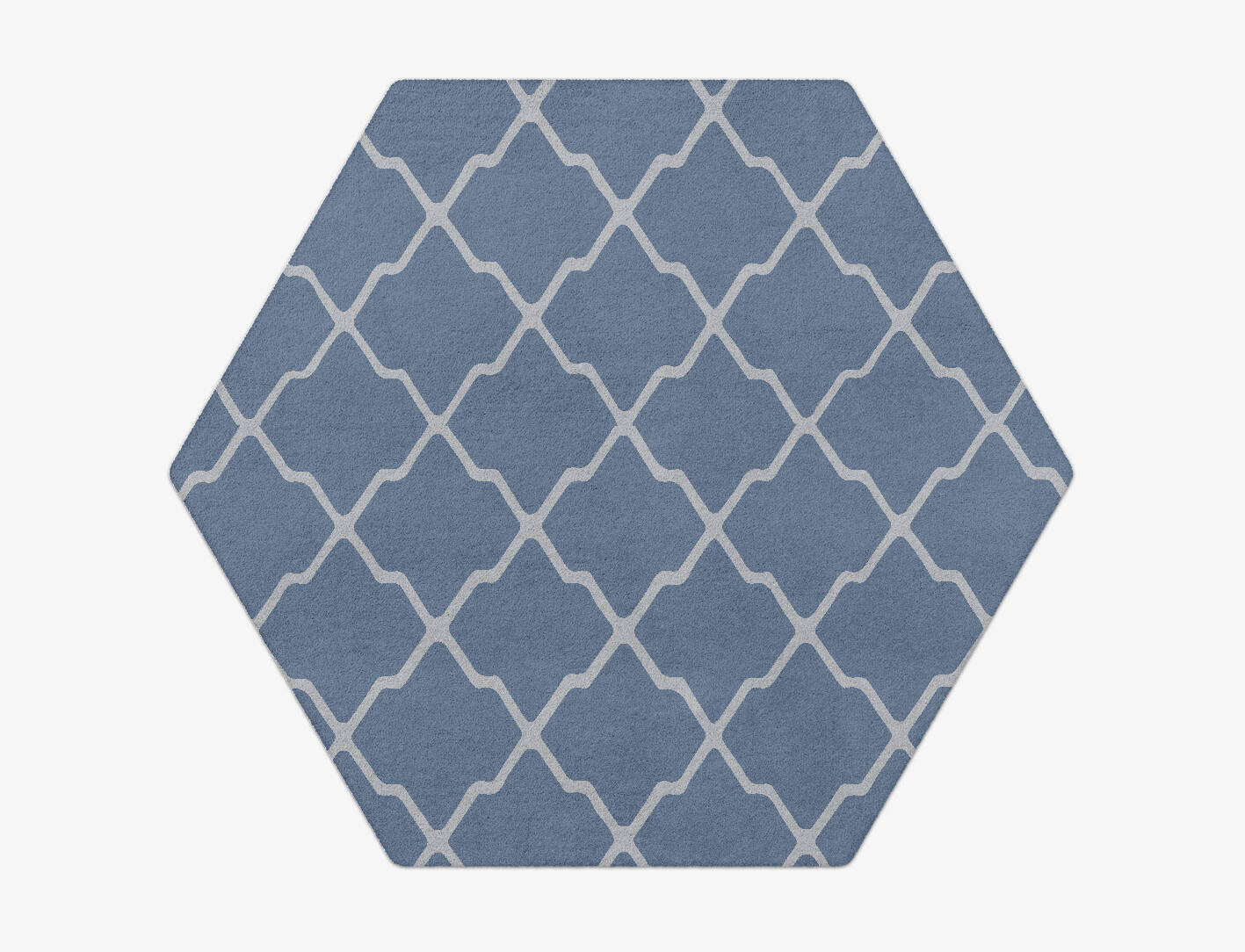 Logo Cerulean Hexagon Hand Tufted Pure Wool Custom Rug by Rug Artisan