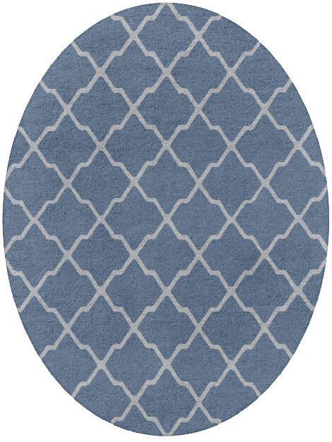 Logo Cerulean Oval Hand Tufted Pure Wool Custom Rug by Rug Artisan