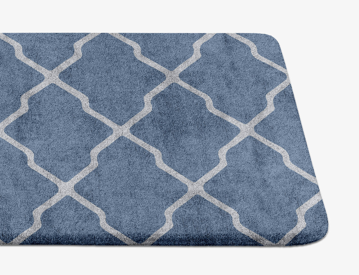 Logo Cerulean Runner Hand Tufted Bamboo Silk Custom Rug by Rug Artisan