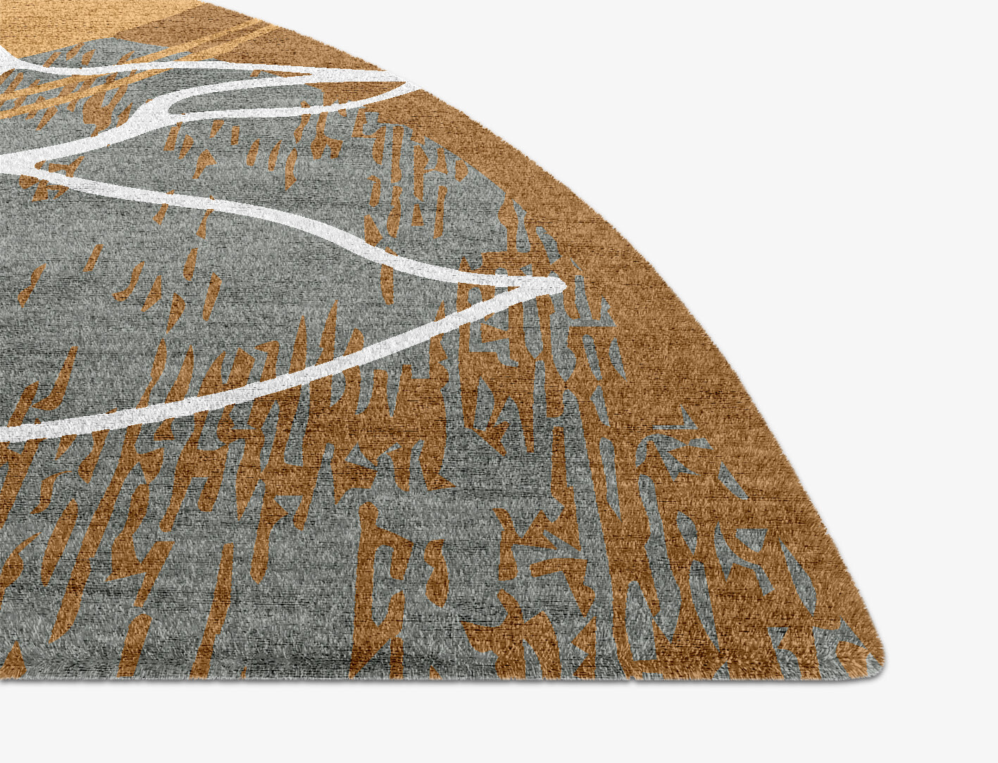 Longiflorum Field of Flowers Halfmoon Hand Knotted Bamboo Silk Custom Rug by Rug Artisan