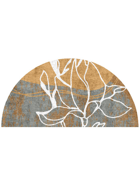 Longiflorum Field of Flowers Halfmoon Hand Knotted Bamboo Silk Custom Rug by Rug Artisan