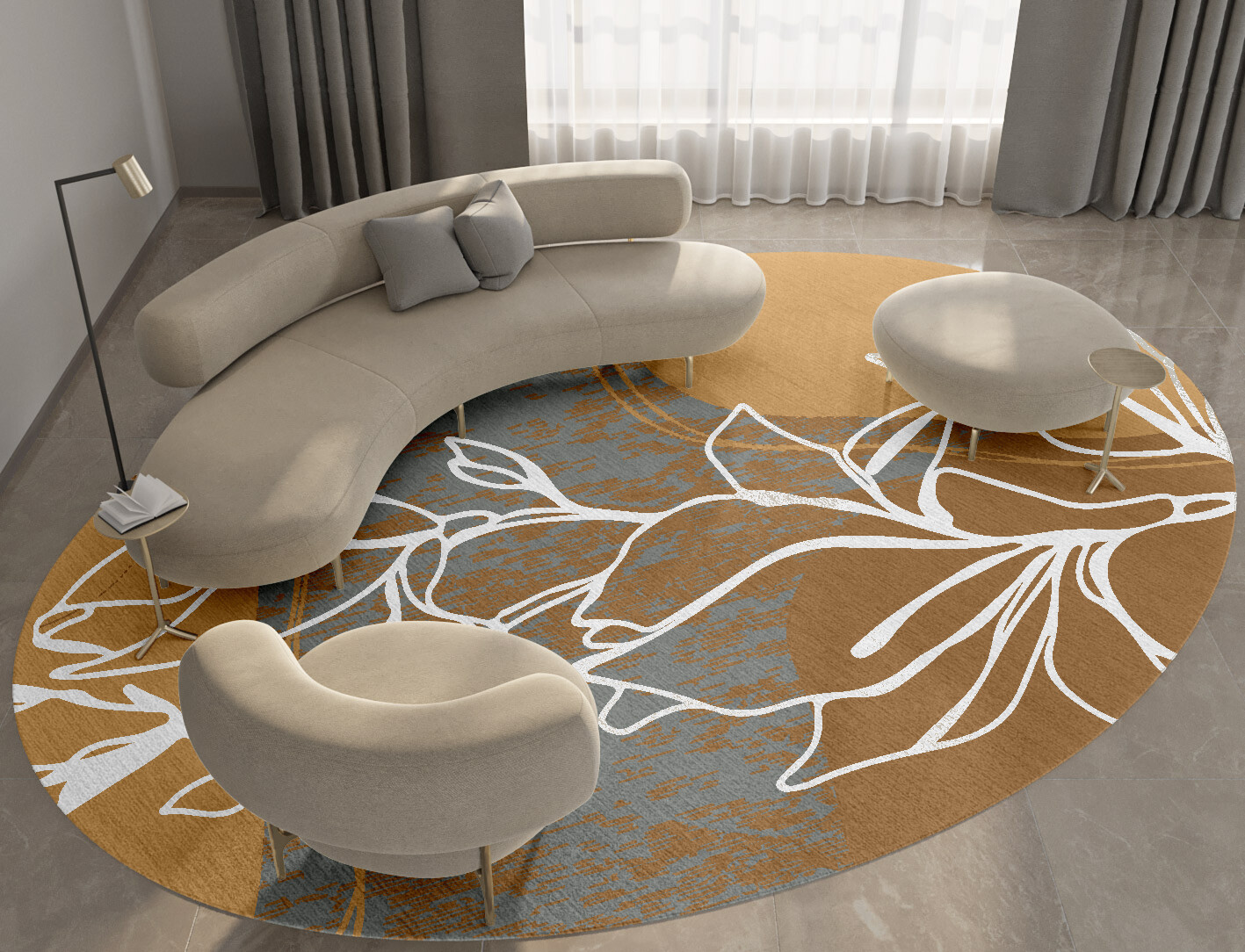 Longiflorum Field of Flowers Oval Hand Knotted Tibetan Wool Custom Rug by Rug Artisan