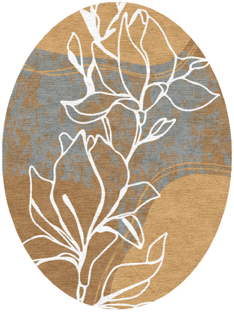 Longiflorum Field of Flowers Oval Hand Knotted Tibetan Wool Custom Rug by Rug Artisan