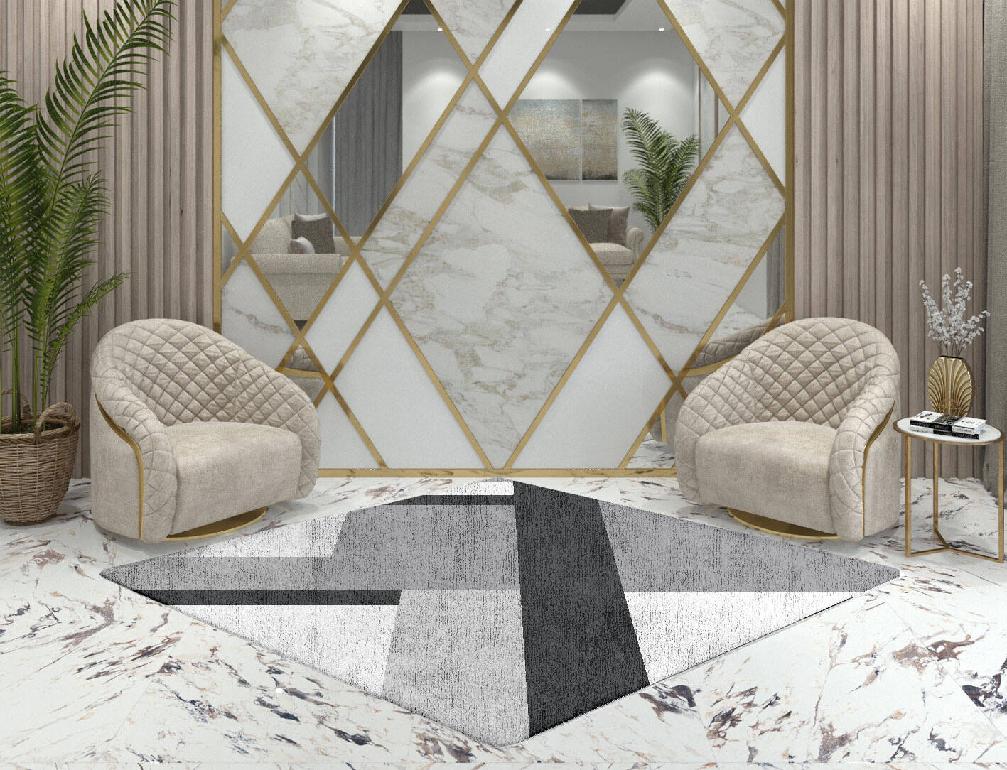 Lorn  Diamond Hand Tufted Bamboo Silk Custom Rug by Rug Artisan