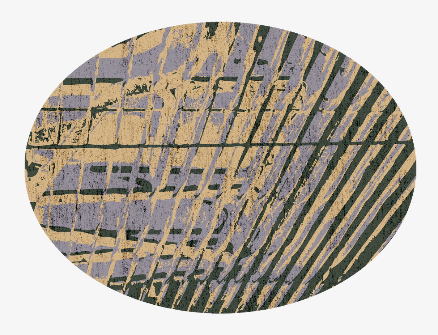 Louvre Abstract Oval Hand Knotted Bamboo Silk Custom Rug by Rug Artisan