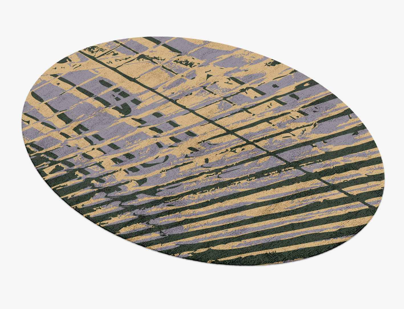 Louvre Abstract Oval Hand Knotted Bamboo Silk Custom Rug by Rug Artisan