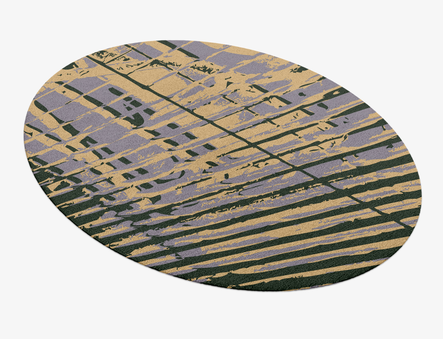 Louvre Abstract Oval Hand Knotted Tibetan Wool Custom Rug by Rug Artisan