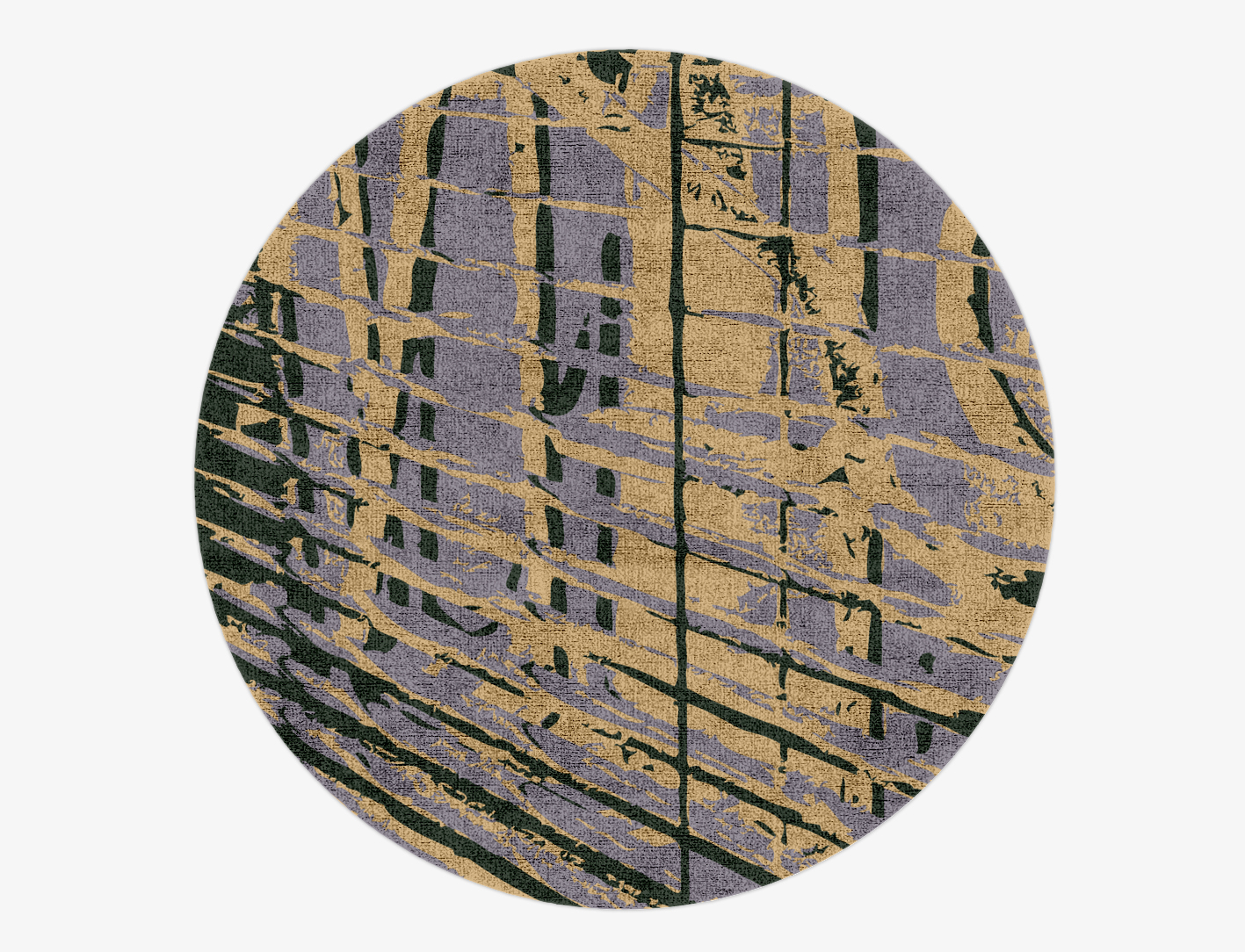 Louvre Abstract Round Hand Knotted Bamboo Silk Custom Rug by Rug Artisan