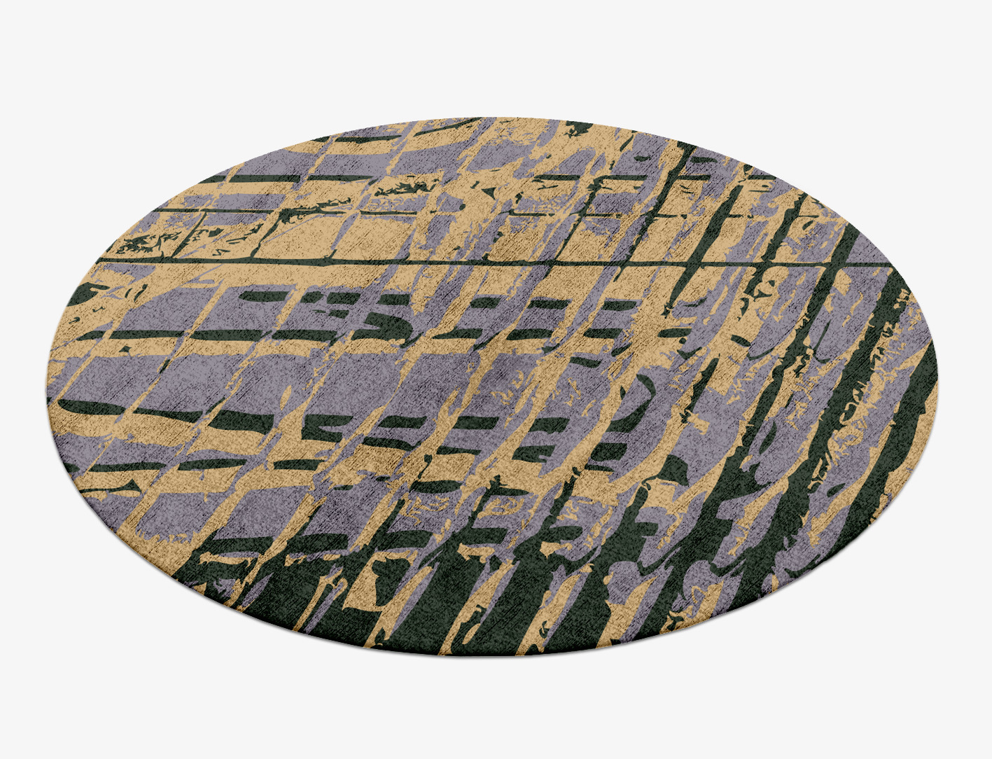Louvre Abstract Round Hand Knotted Bamboo Silk Custom Rug by Rug Artisan