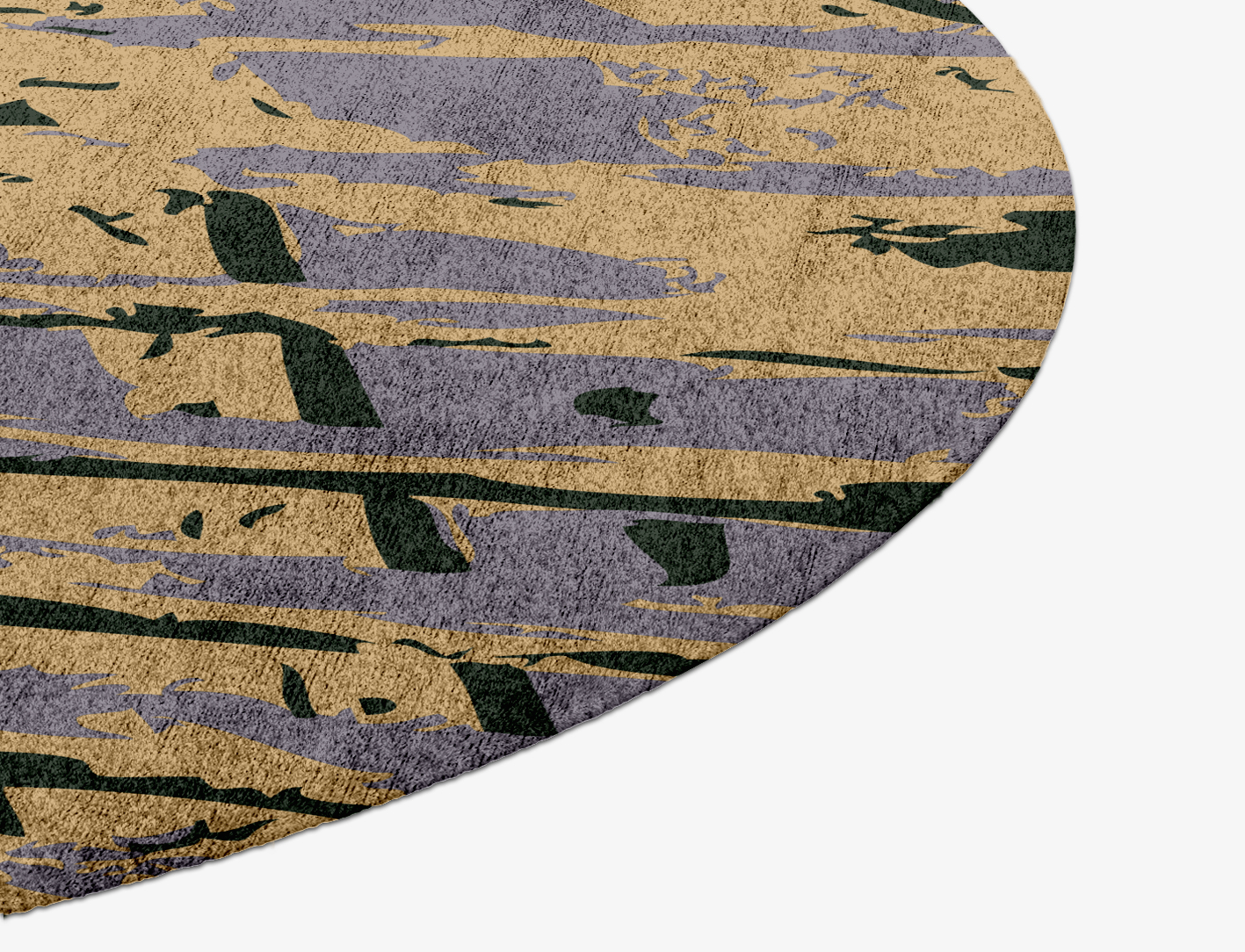 Louvre Abstract Round Hand Knotted Bamboo Silk Custom Rug by Rug Artisan