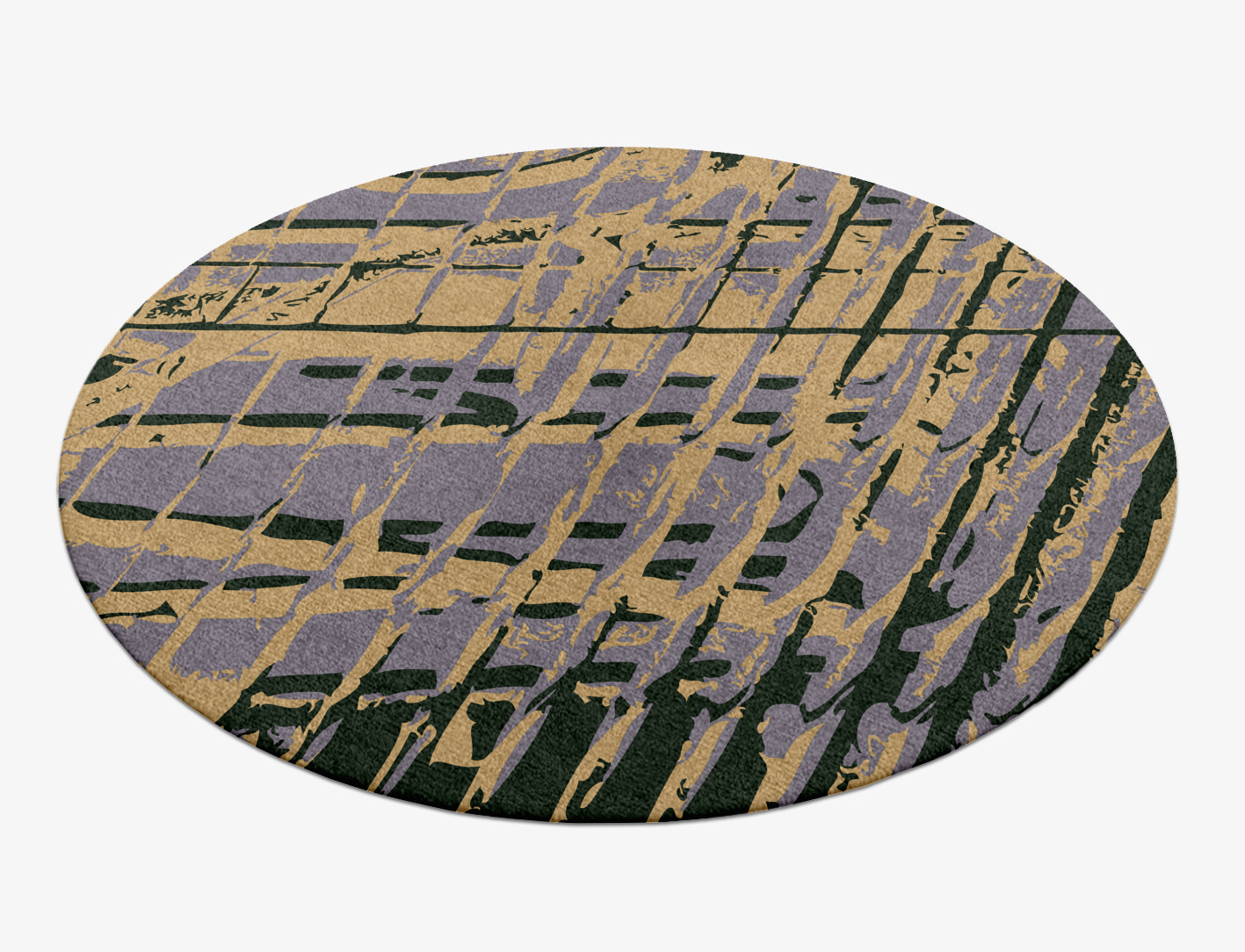 Louvre Abstract Round Hand Knotted Tibetan Wool Custom Rug by Rug Artisan