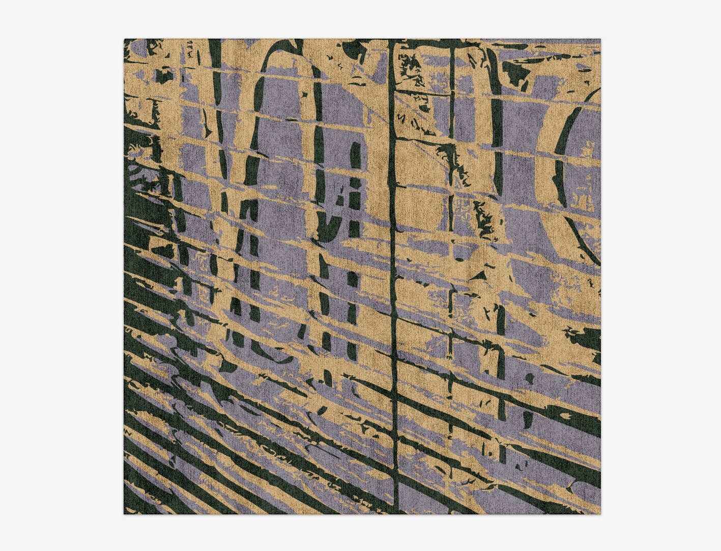 Louvre Abstract Square Hand Knotted Bamboo Silk Custom Rug by Rug Artisan