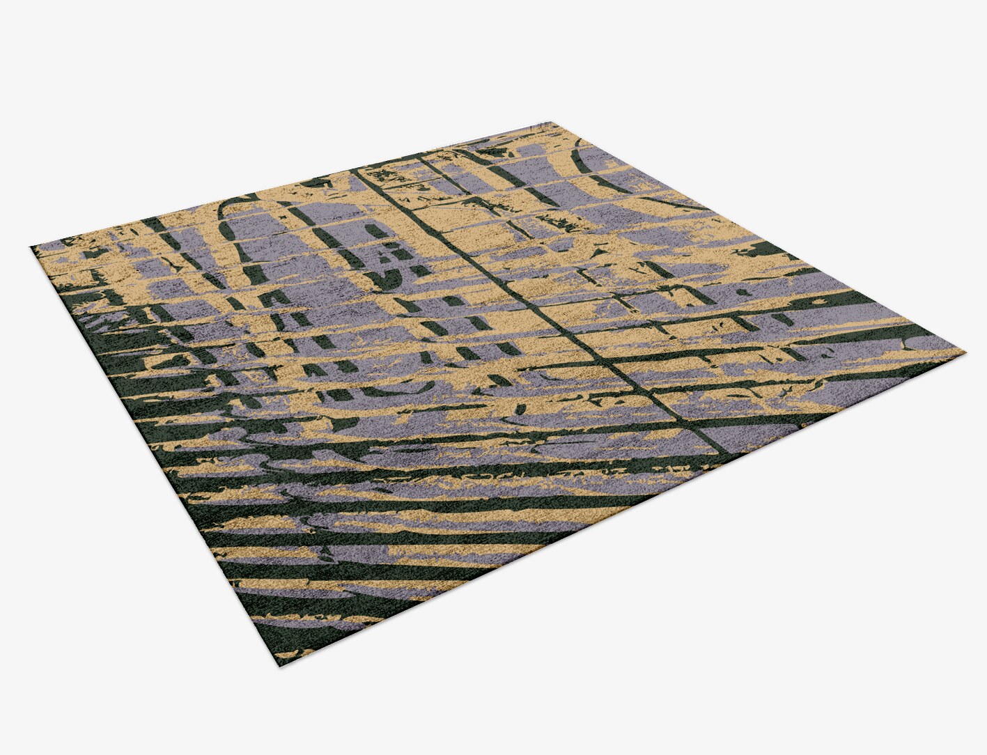 Louvre Abstract Square Hand Knotted Bamboo Silk Custom Rug by Rug Artisan