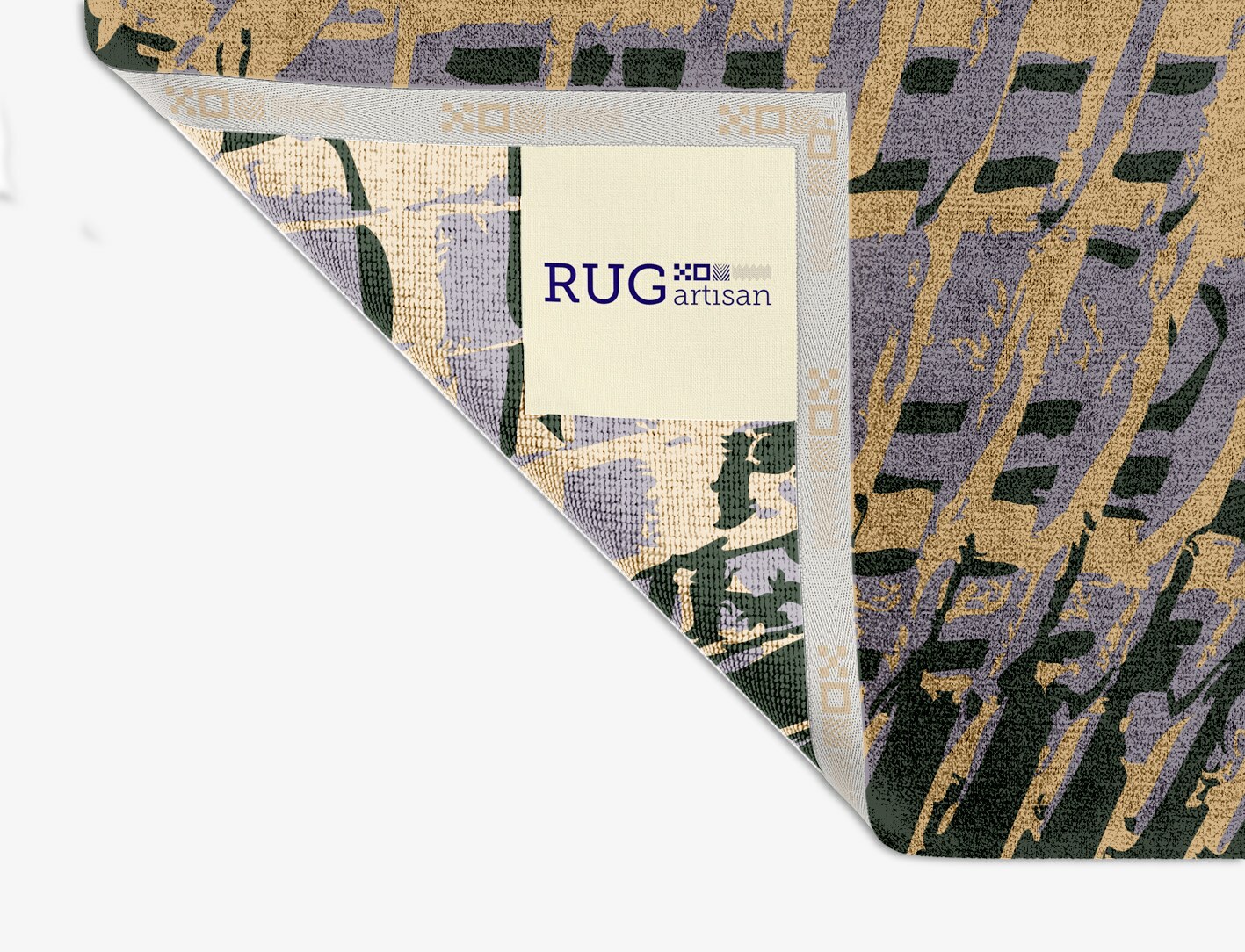 Louvre Abstract Square Hand Knotted Bamboo Silk Custom Rug by Rug Artisan